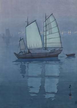 Sailing Boat at Night