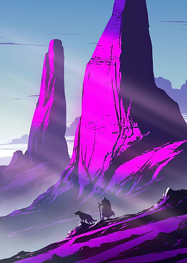 Purple Peaks Planet Art