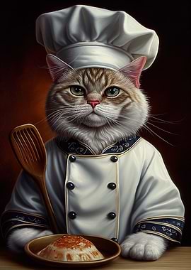 Cute Cat Chef Animal