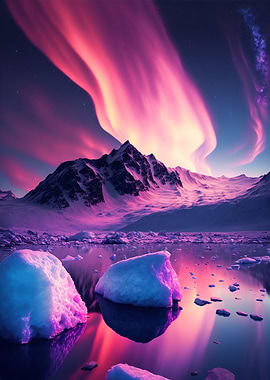 Purple Aurora Borealis