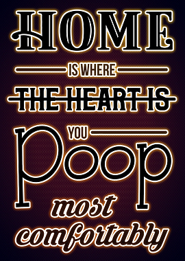 Funny Bathroom Neon Poster