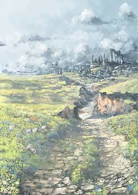 Ancient landscape ruins