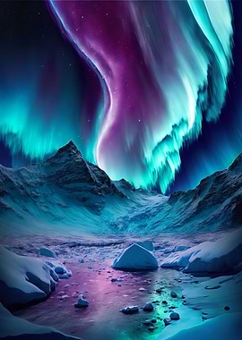 Blue Aurora Borealis