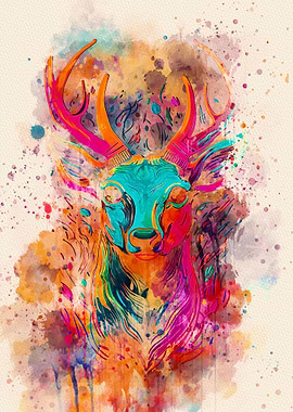 Deer colorful