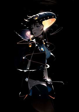 Girl in a black hole