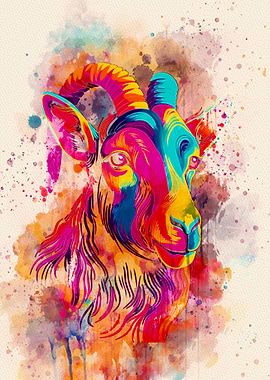 Goat colorful