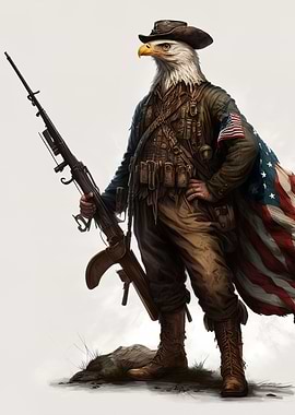 Eagle American Flag