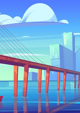 modern city bridge 02