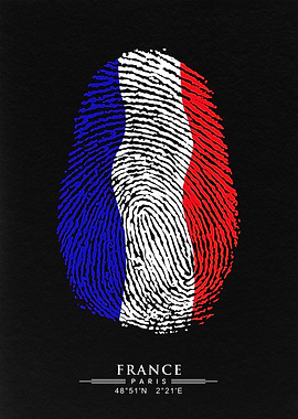 france finger flag art