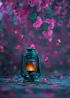 Lamp with Blossom Flowers