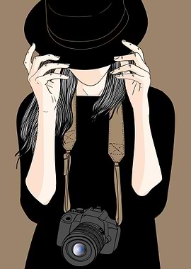 Travel Girl with Camera