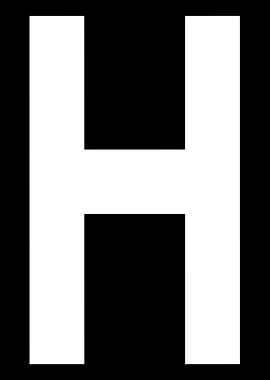 Letter H in white