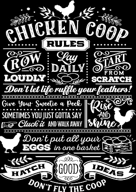 Chicken Coop Rules Poster