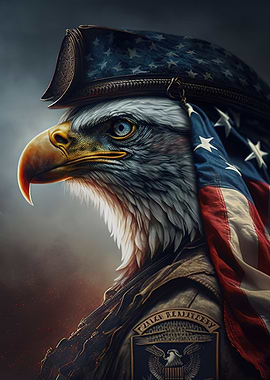 Eagle American Flag