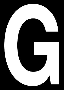 Letter G in white