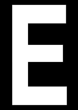 Letter E in white