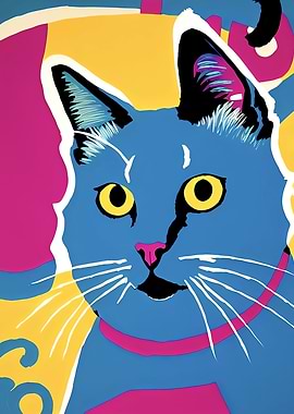 Blue Cat Painting