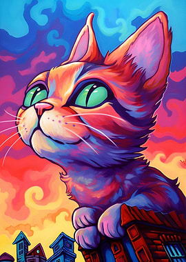 Cat Colorful Paint