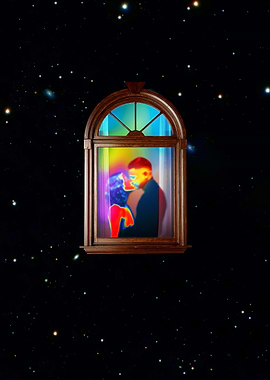 Romantic Kiss in Space