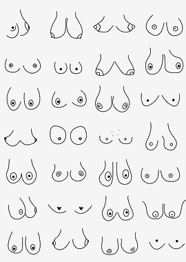 Funny boob bathroom print