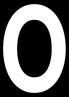 Letter O in white