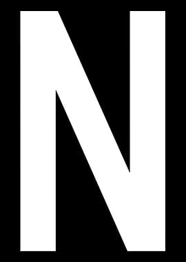 Letter N in white