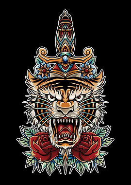 Dagger Tiger Tattoo