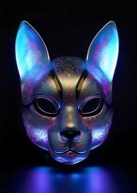 Kitsune Fox Mask Led Glow