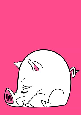 Happy sleeping pig