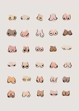 Funny boob bathroom print