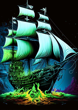 pirate ship colorful