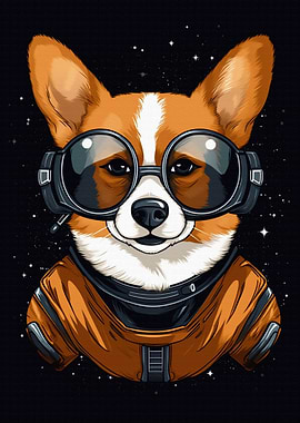 Cute Corgi astronaut