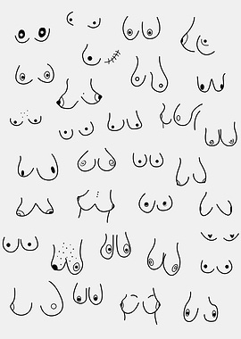 Funny boob bathroom print