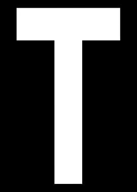 Letter T in white