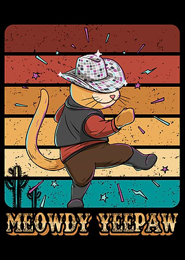 Cat with Disco Cowboy Hat