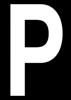 Letter P in white
