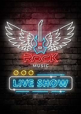Rock Music Live Show Neon