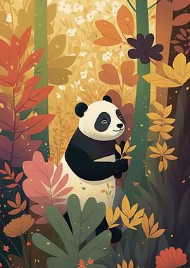 Panda in bamboo