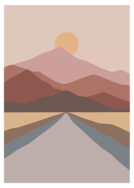 Modern Landscape With Sun