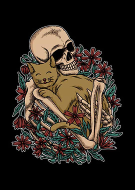 Skeleton Hug Cat