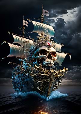 skull pirate ship