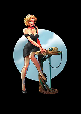 Retro Pin Up Girl Phone