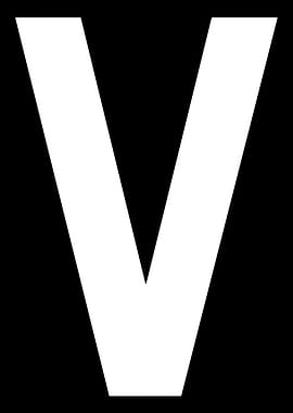 Letter V in white
