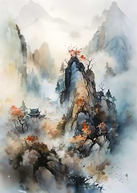 Misty Japanese Mountains