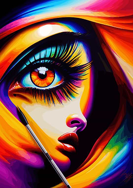 Abstract Woman Face Art