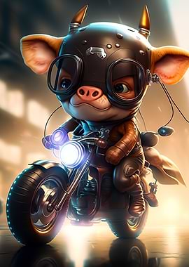 Cute Cow Riding a bike