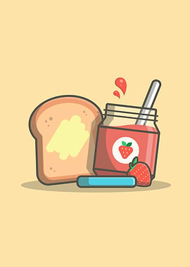 Bread With Strawberry Jam