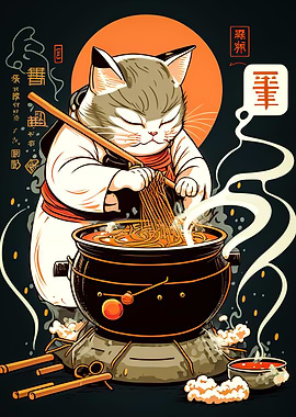 sushi cat chef japan