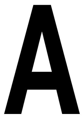 Letter A in black