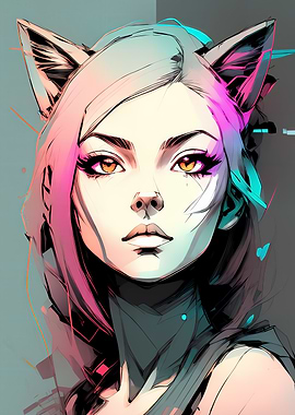 Cat girl cyber soldier